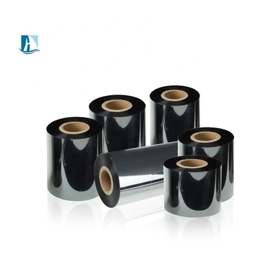 Filme de poliéster preto Efeito de impressão completo com fita de transferência térmica 30*300