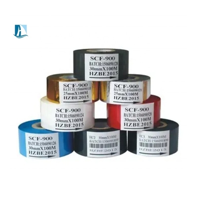 12mm Custom Request Black Hot Stamp Ribbon para impressão de códigos de barras e rotulagem de produtos