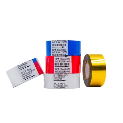 Impressora de códigos de barras Compatible Silver Hot Stamping Foil LC1 25mm*100m para embalagem de rótulos