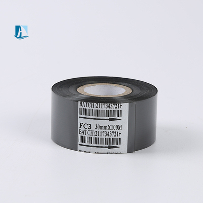 30 mm * 100 m LC1 fita de tinta de transferência térmica preta para impressora data material plástico do lote
