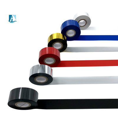 fita de impressora de códigos de barras colorida 110mmx450m TTR transferência de cera resina fita para máquina de codificação