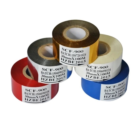 Faixa de impressora 12 mm Largura 30 mm x 100 m Rolo preto Compatível com codificador de carimbo quente