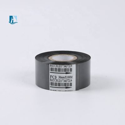 Fios de estampação a quente Preto 25 mm Largura 122m comprimento Folha de codificação de data para impressora de cartas de latão