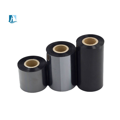 Papel de rótulo preto estampado a quente folha de transferência térmica fita de impressora temperatura 100C-160C