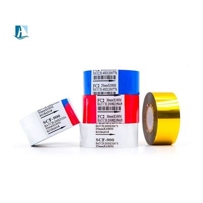 30 mm 100 m Ficha de codificação a quente Ficha de ouro fita de código de barras com faixa de pressão 0,3-0,5Mpa