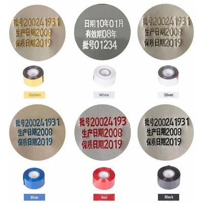 Impressão Data de produção Folha de codificação de transferência térmica 25 mm 100 m para SCF-900/SCF-905/FC2/LC1