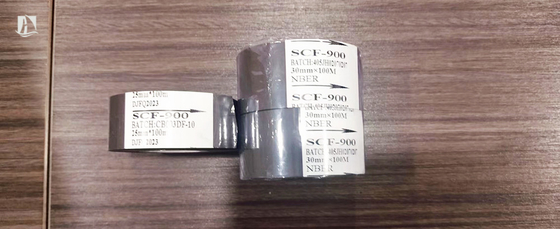 30mm*100m SCF900 LC1 fita de código de barras genérico impressão a quente folha de carimbo para impressão de data de validade