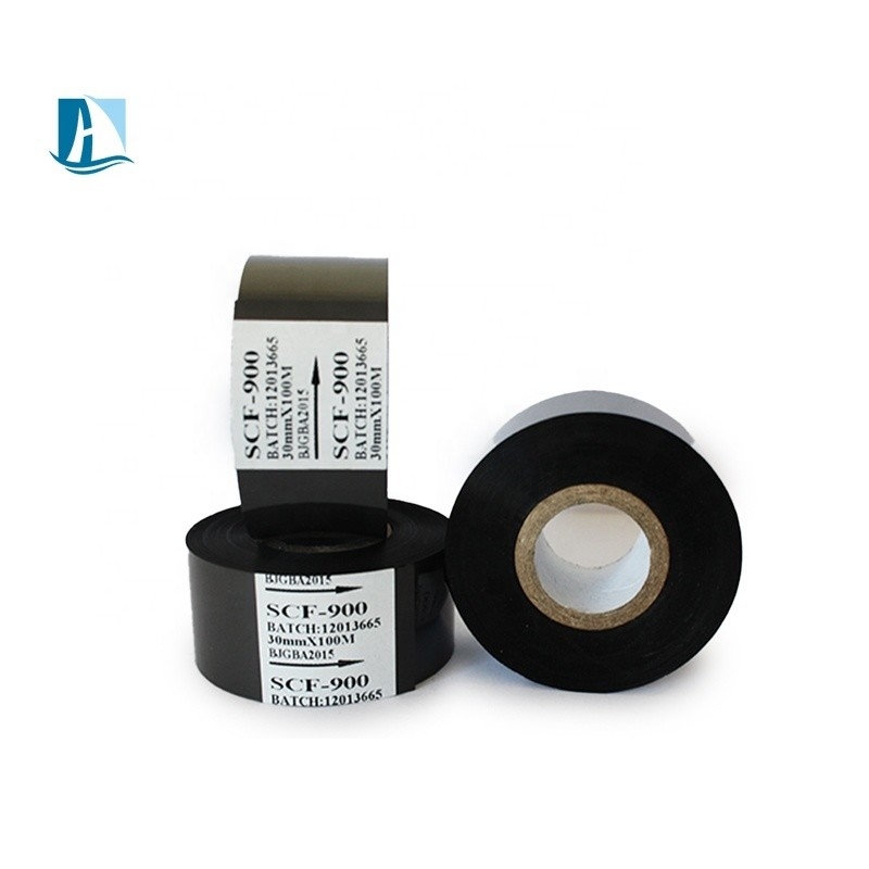 30 mm * 100 m LC1 papel de estampagem a quente rolo de codagem preta fitas para a impressão da data de validade
