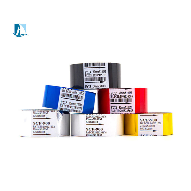 Impressora de código de barras PET personalizada LC1 25mm*100m para impressora de datas FC3 SCF900 Hot Stamp