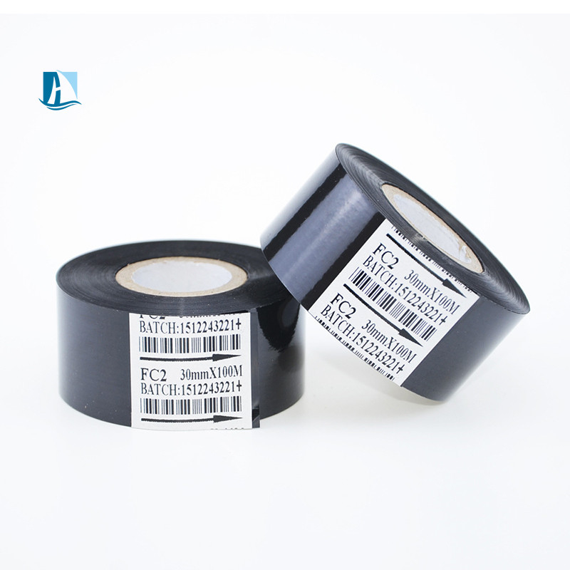 Faixa de impressora 12 mm Largura 30 mm x 100 m Rolo preto Compatível com codificador de carimbo quente