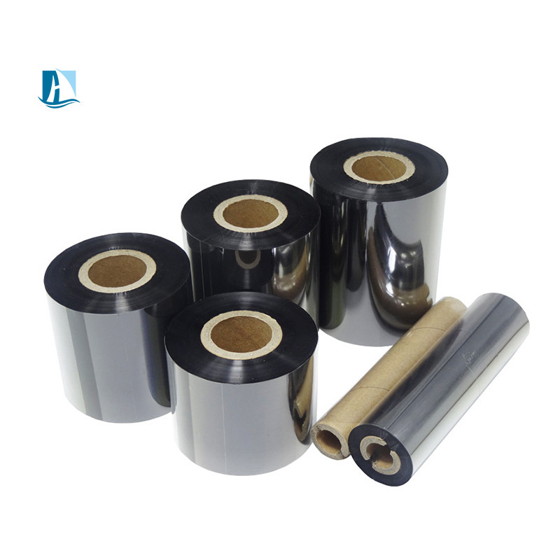 Faixa de resina de cera térmica para impressoras de códigos de barras em opções preto/vermelho/verde/azul/ouro